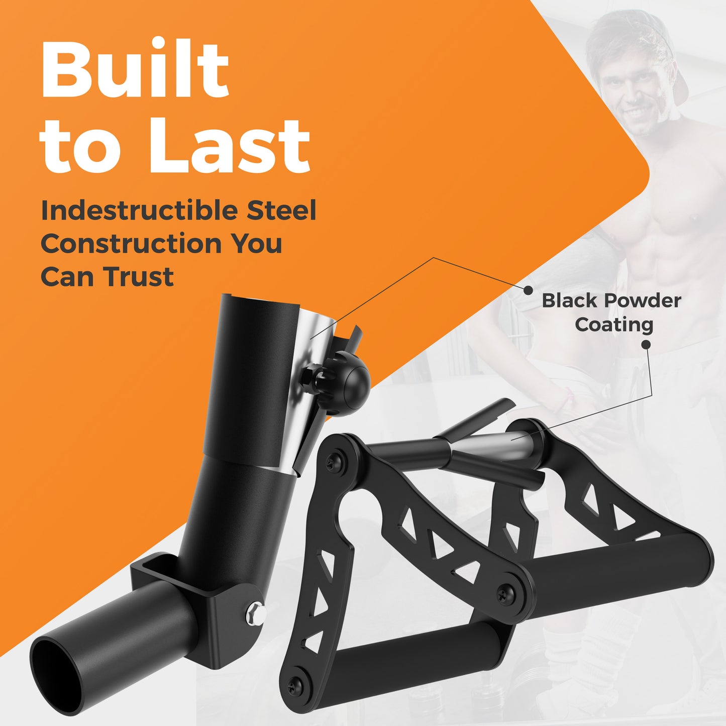 EverStrong T Bar Row Attachment - 1" and 2" 360 Degree Swivel Landmine with V Bar Grip
