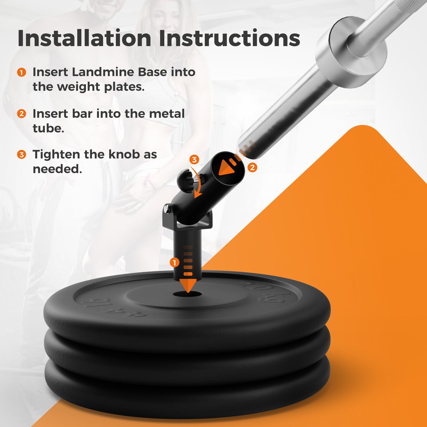 EverStrong T Bar Row Attachment - 1" and 2" 360 Degree Swivel Landmine with V Bar Grip