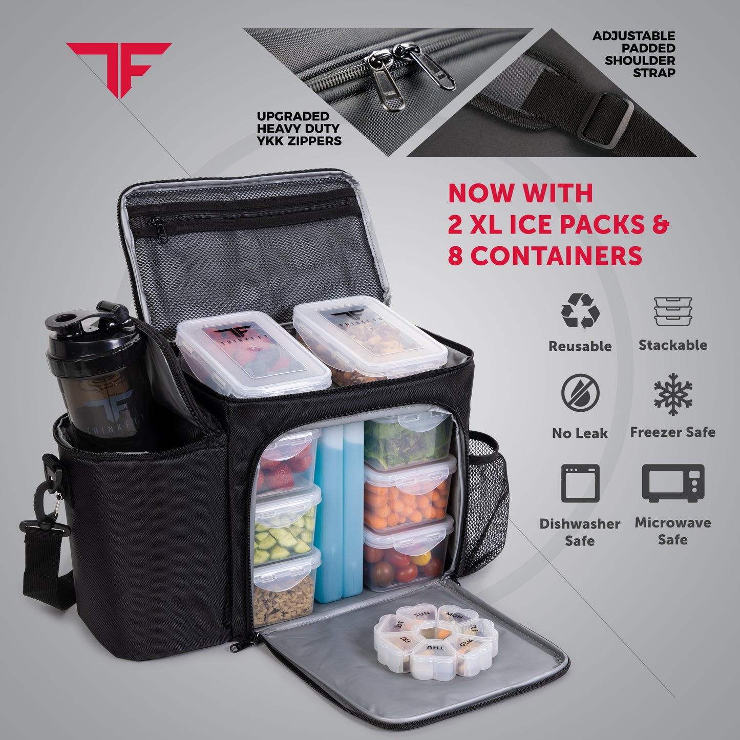 NEW Extra Large Black Meal Prep Bag Set