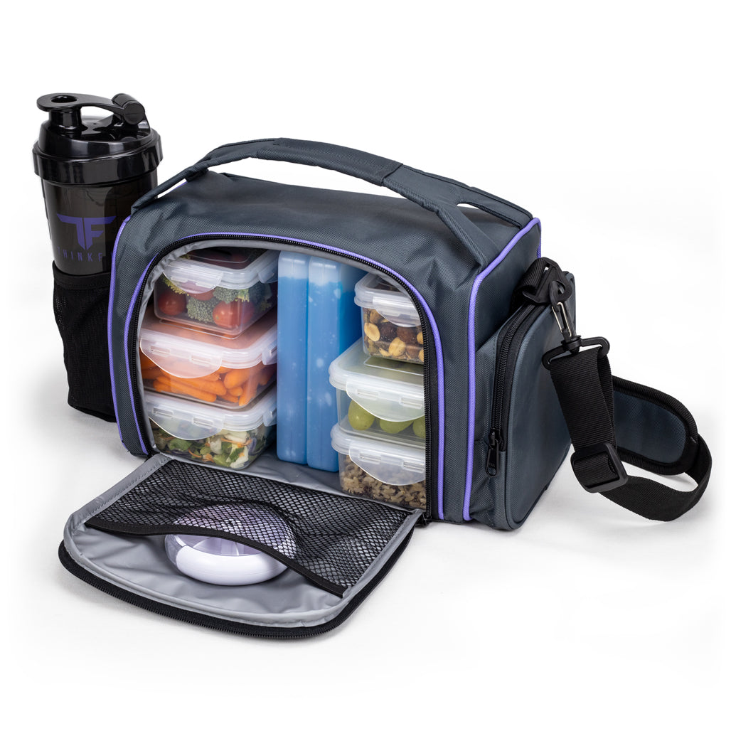 Purple Meal Prep Lunch Bag Set