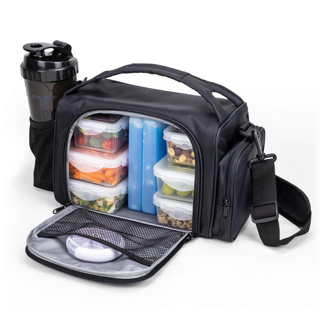 Black Meal Prep Lunch Bag Set