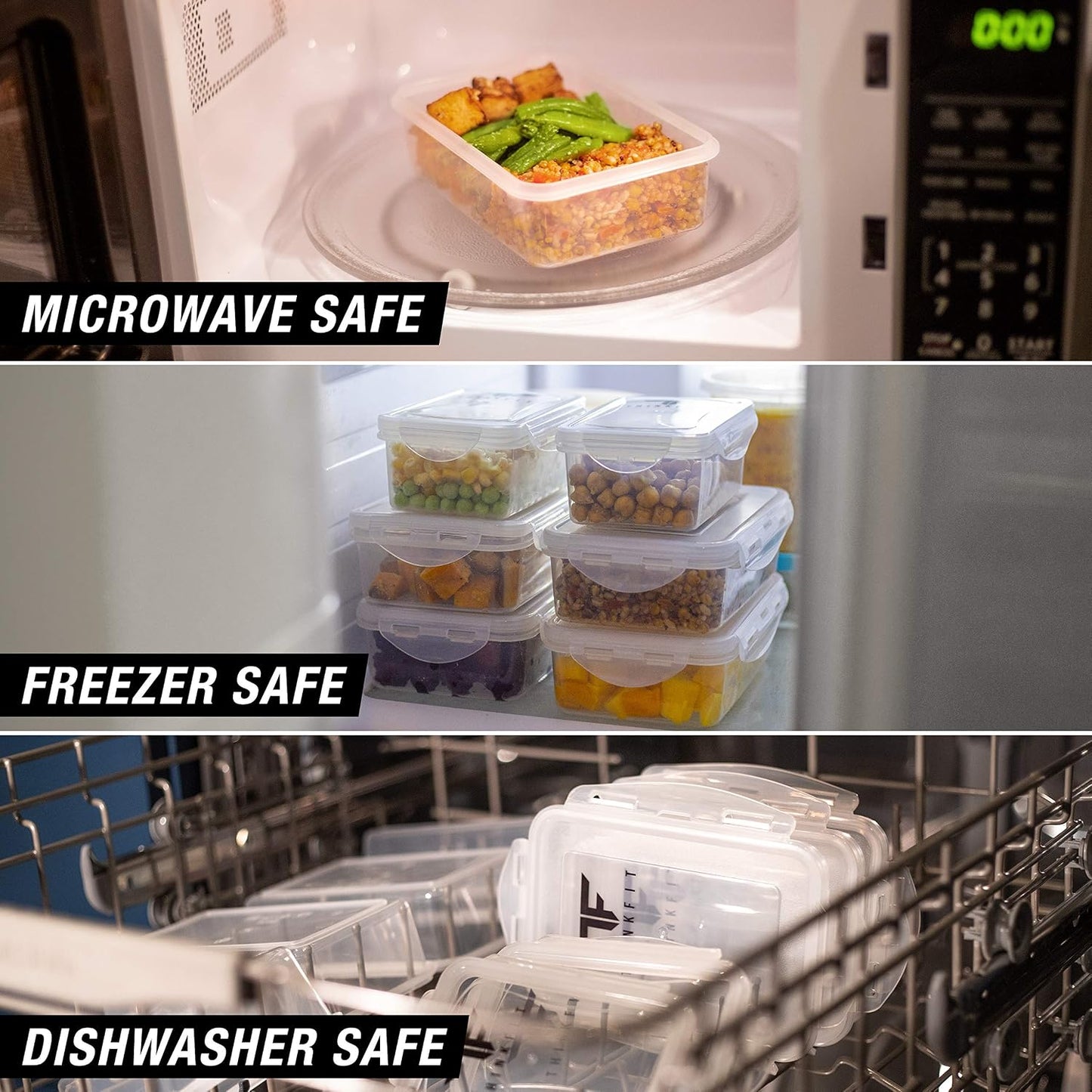 ThinkFit Meal Prep Containers 6 Pack with Lids, Leakproof BPA Free