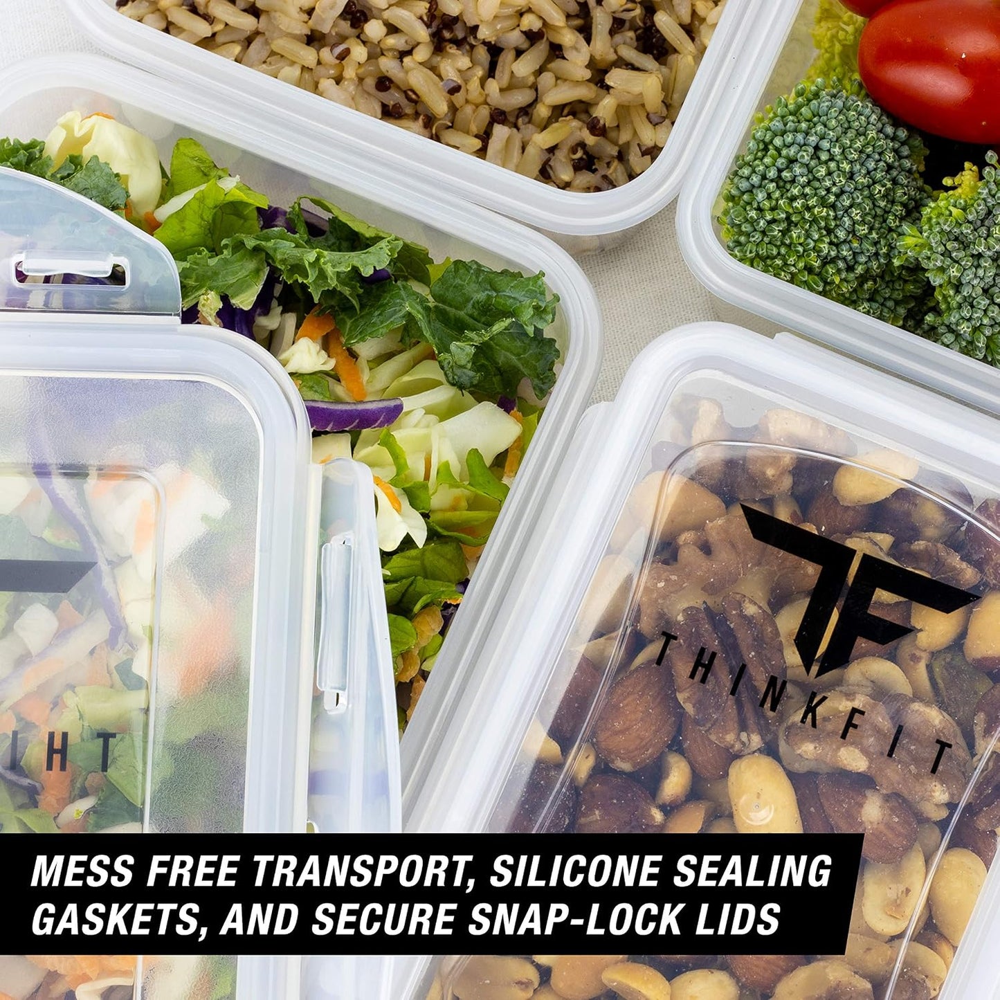 ThinkFit Meal Prep Containers 6 Pack with Lids, Leakproof BPA Free