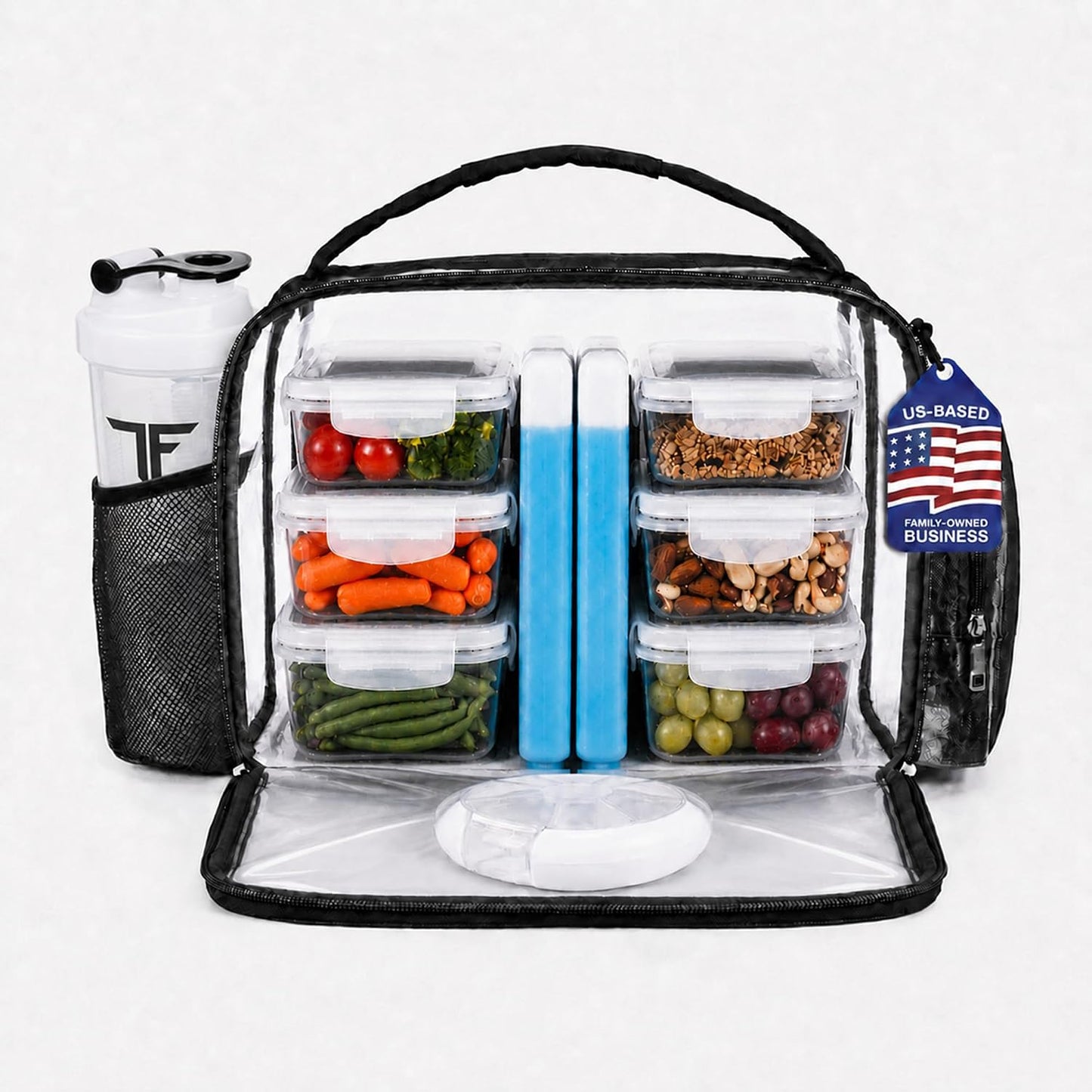 ThinkFit Meal Prep Lunch Box with 6 Containers, 2 Ice Packs for Men Women
