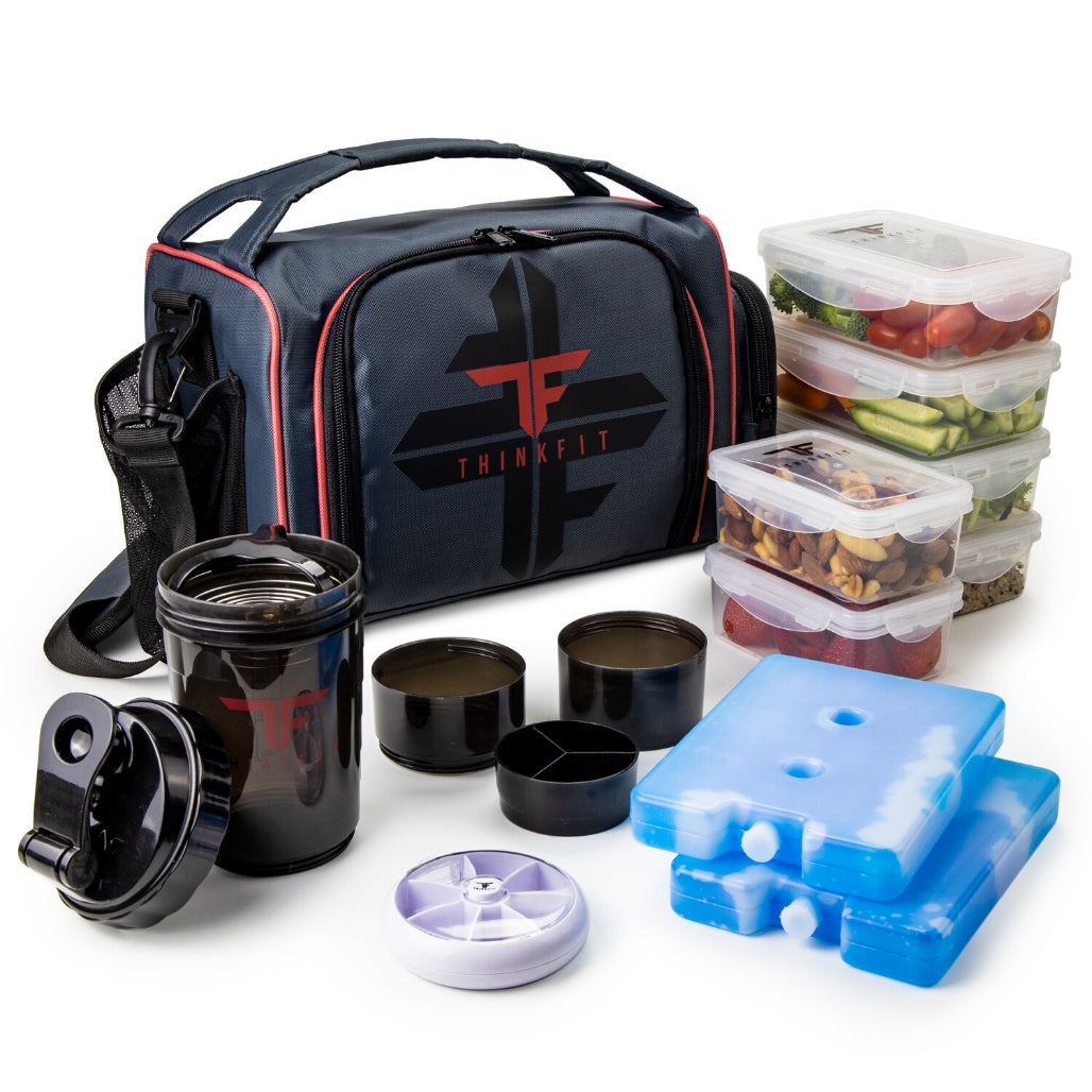 Red Meal Prep Lunch Bag Set