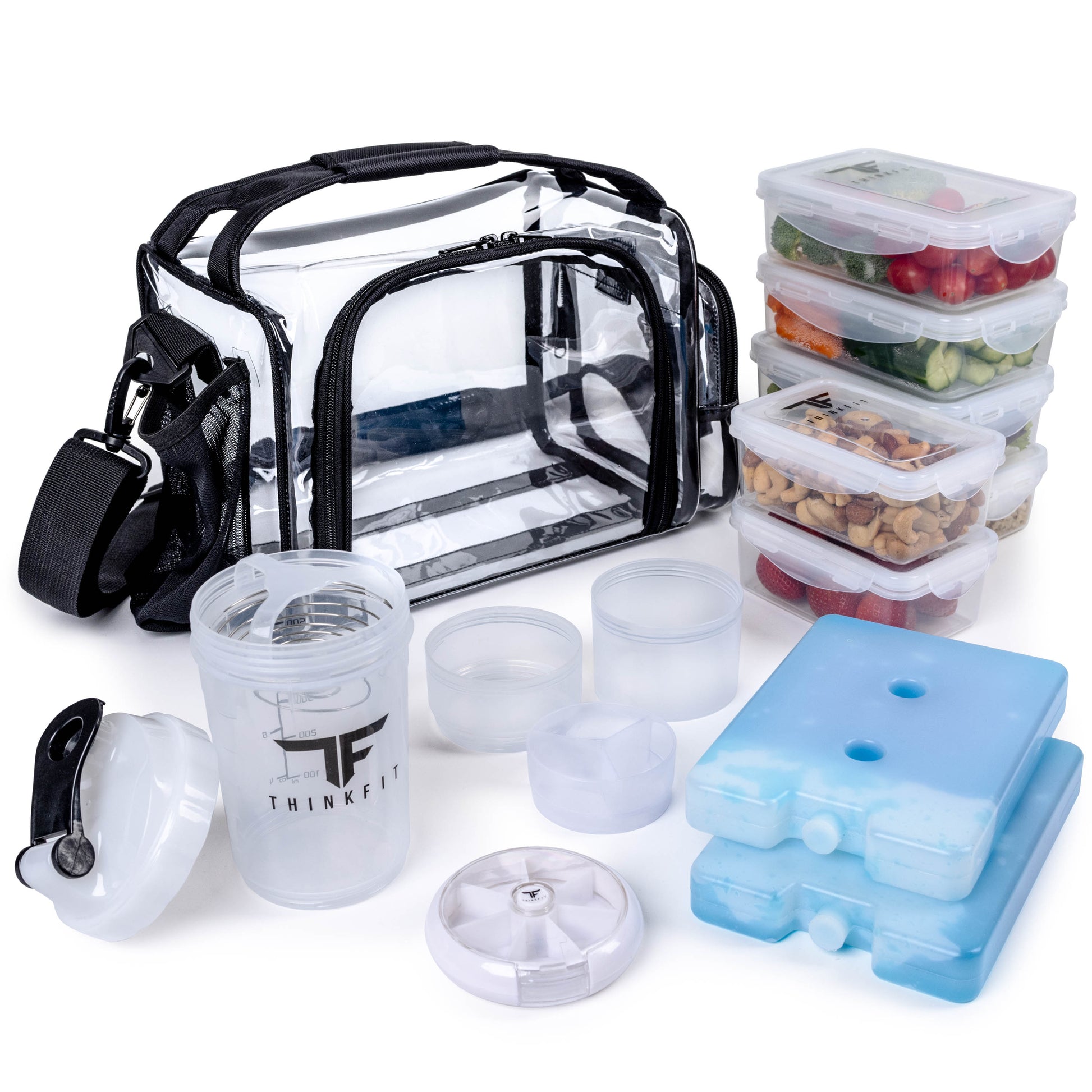 Large Clear Lunch Bags for Work See through Plastic Lunch Box with  Adjustable St