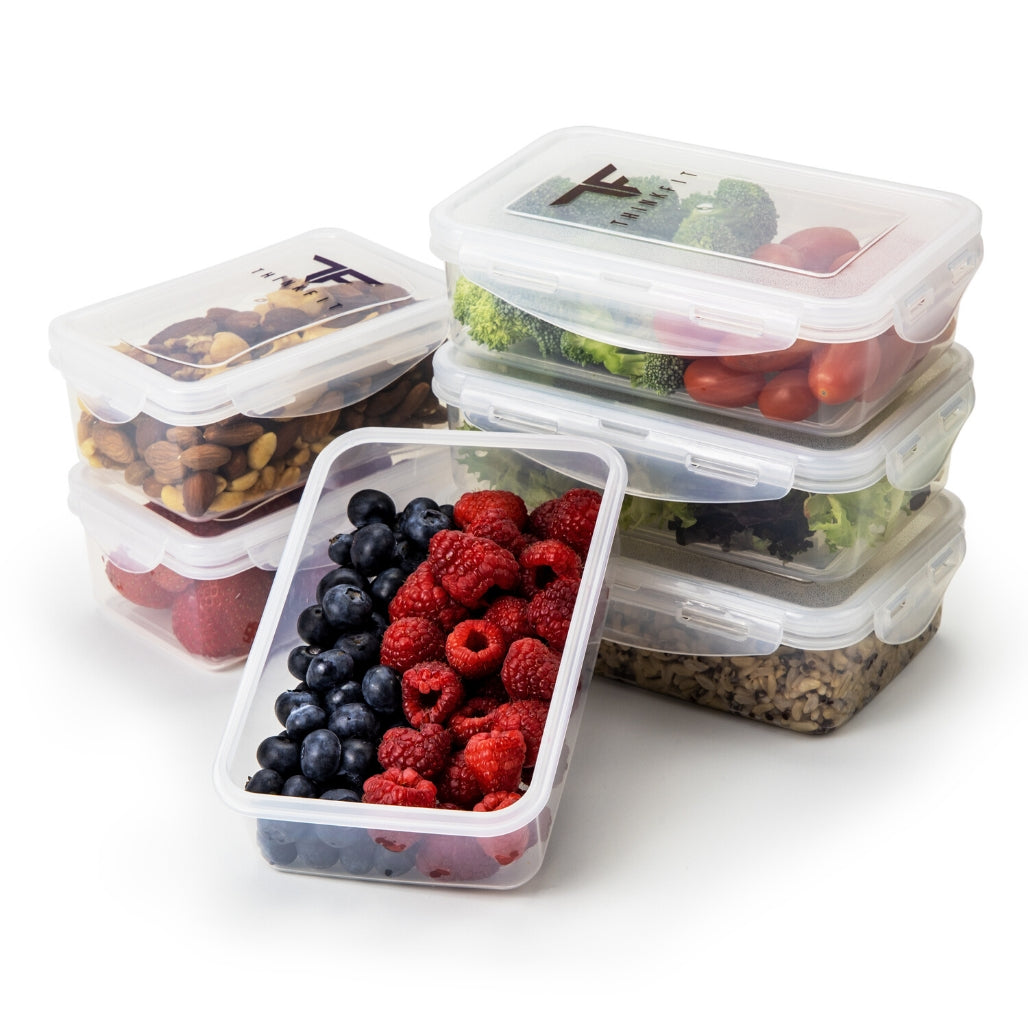 Pack of 30 Meal Prep Food Storage Containers with Clear Plastic